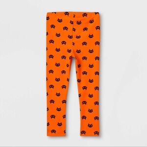 CAT & JACK HALLOWEEN KITTY LEGGINGS - ORANGE SIZE 18 MONTH (NEW WITH TAGS)